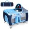 Costway Foldable Baby Crib Playpen Travel Infant Flat Bassinet Bed Mosquito Net Music with Bag Blue/Pink